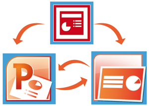 Konvertierung von PowerPoint 2003 nach 2007/10 und zurück.